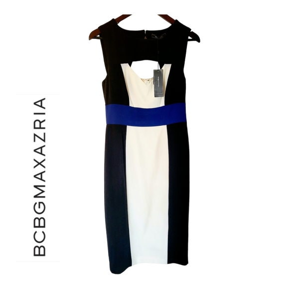 BCBGMaxAzria Dresses & Skirts - bcbg maxazria color block luxury dress sz 8 NWT